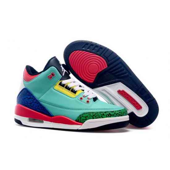 Air Jordan 3 Retro 2015 Mandarin Duck Green Blue Red Womens Shoes